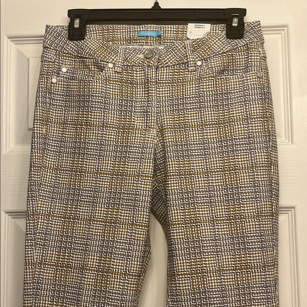 J. McLaughlin Houndstooth Pants in Tan, navy and White NWTs EX Lexi Jean